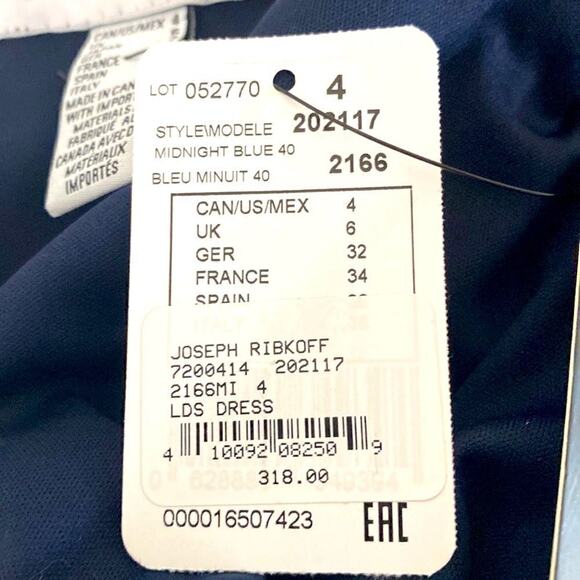 NWT Joseph Ribkoff LDS Woman’s Dress Size 4 Midnight Blue. - Picture 3 of 16